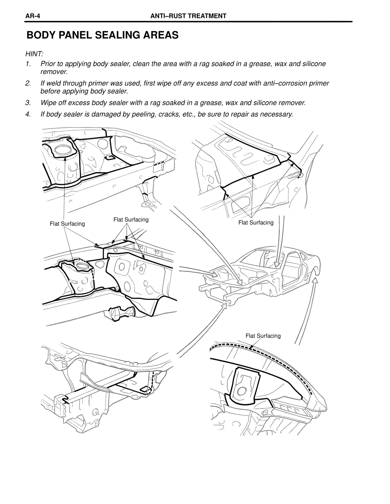 Body Panel Sealing Areas — MK4 Supra Collision Repair, page 92