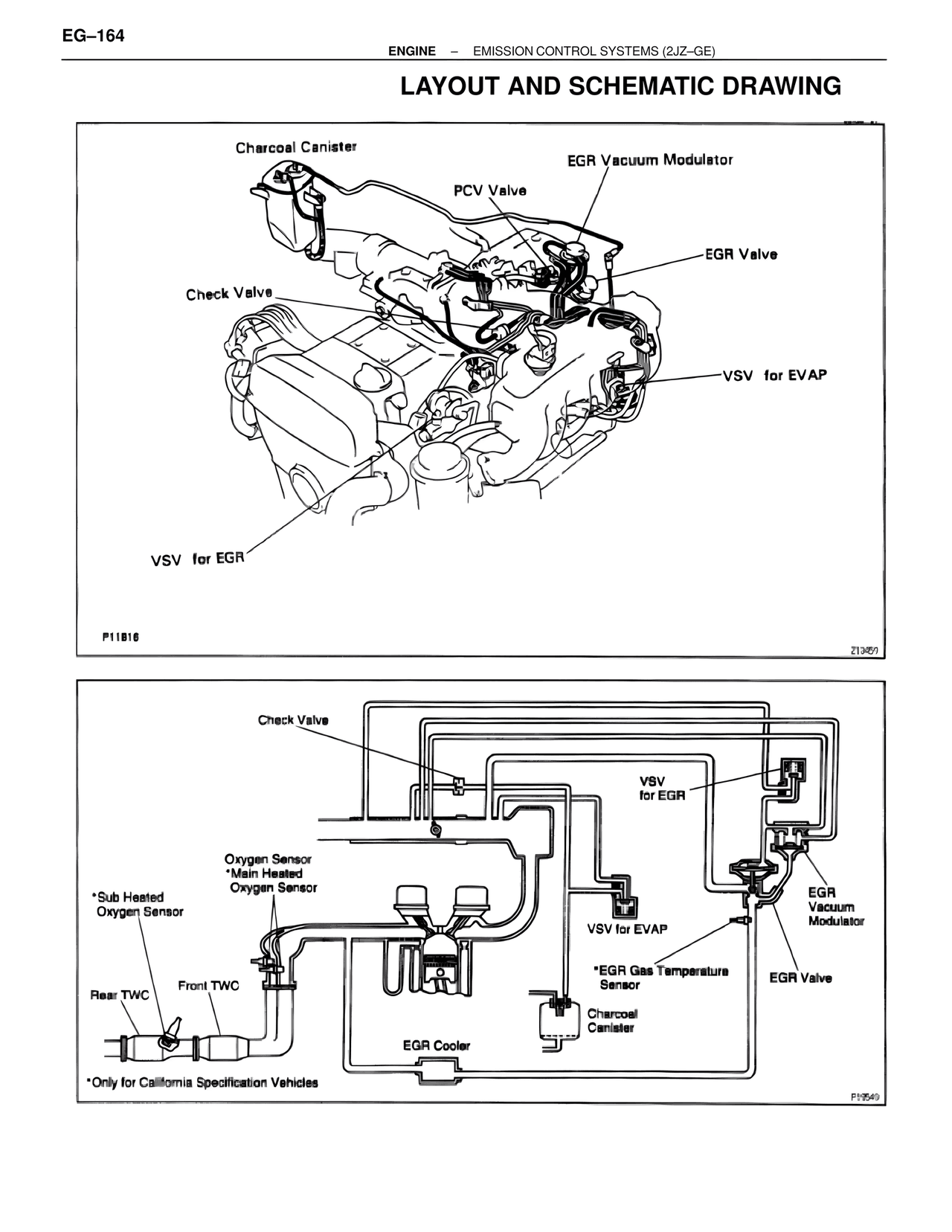 Layout and Schematic Drawing — MK4 Supra Emission System 2JZ-GE, page 3
