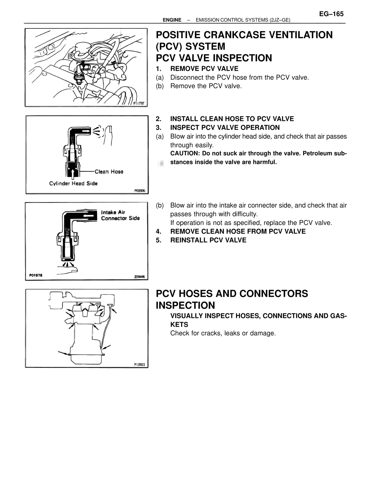 Positive Crankcase Ventilation (PCV) System PCV Valve Inspection — MK4 Supra Emission System 2JZ-GE, page 4