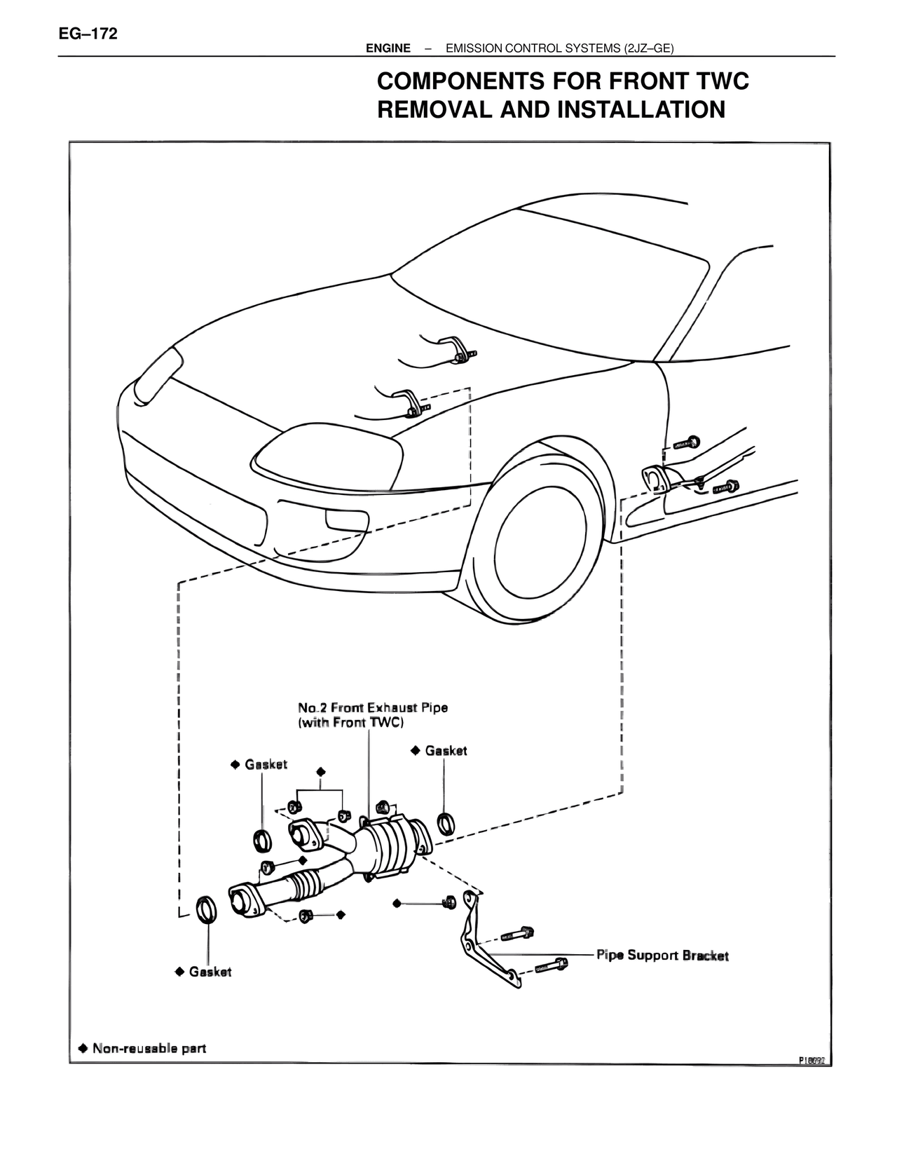 Components for Front TWC Removal and Installation — MK4 Supra Emission System 2JZ-GE, page 11