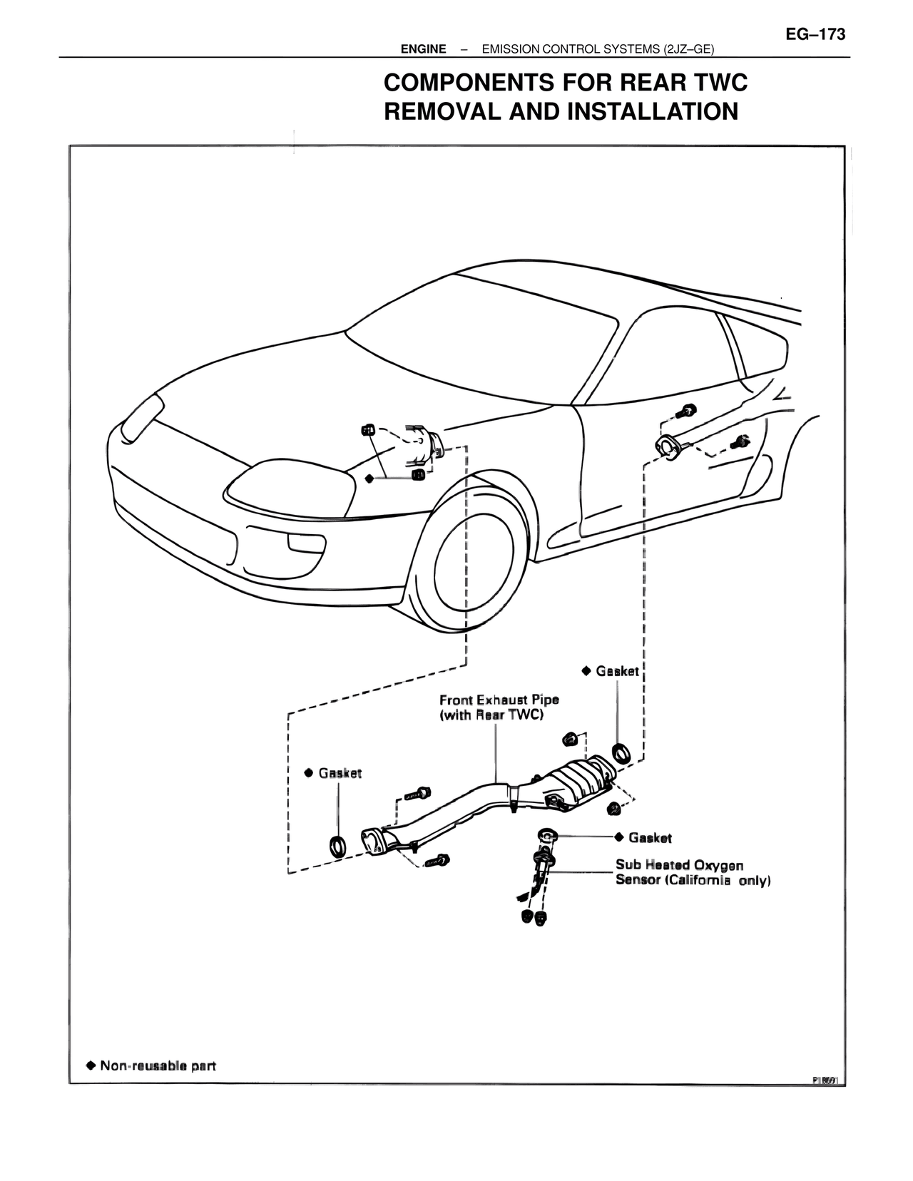 Components for Rear TWC Removal and Installation — MK4 Supra Emission System 2JZ-GE, page 12