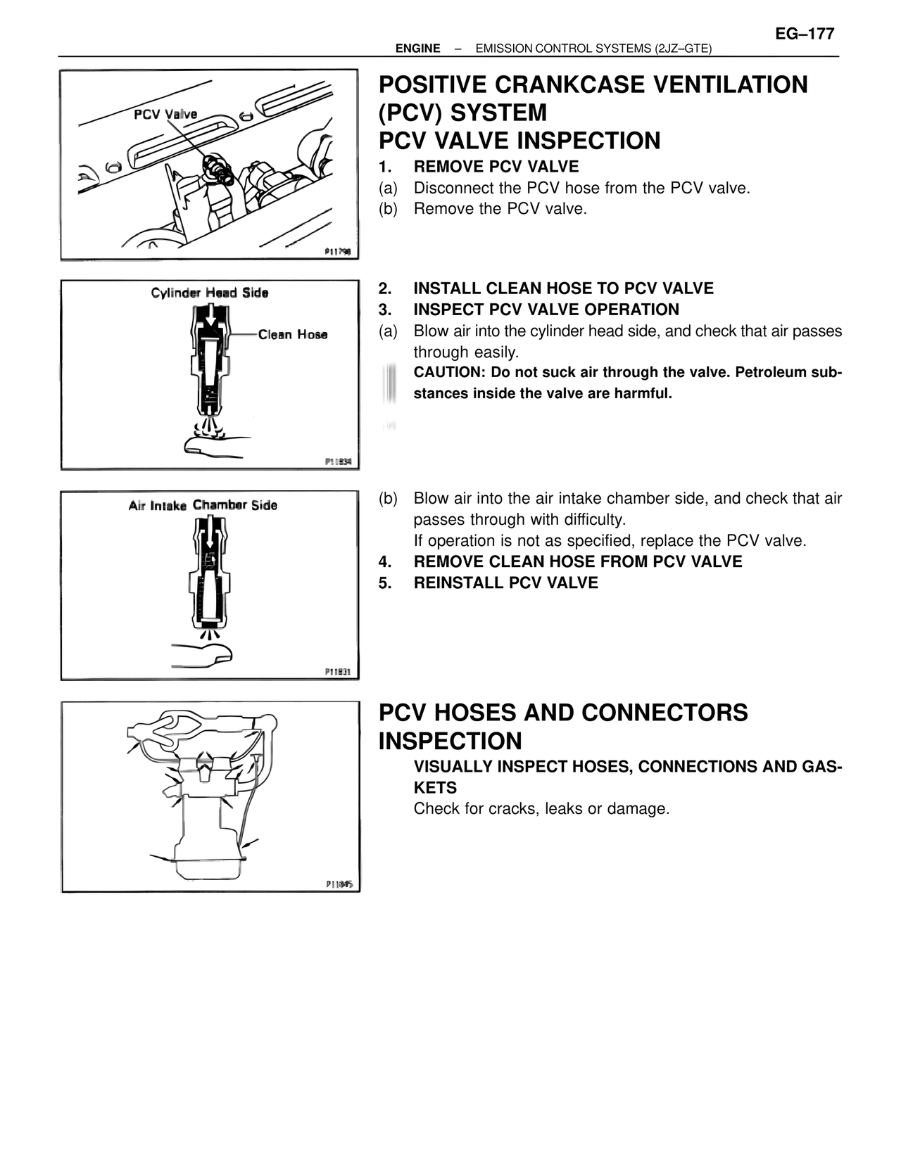 Positive Crankcase Ventilation (PCV) System PCV Valve Inspection — MK4 Supra Emission System 2JZ-GTE, page 4