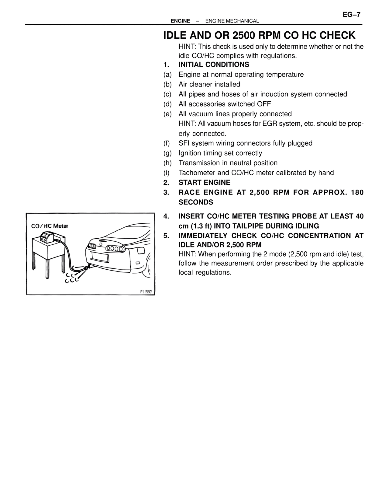 Idle and or 2500 Rpm Co Hc Check — MK4 Supra Engine Mechanical, page 7