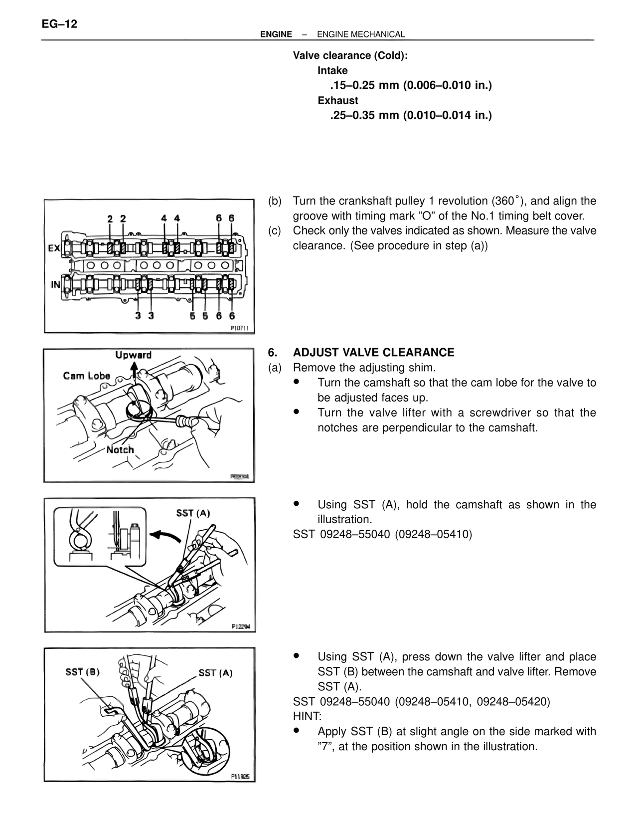 Adjust Valve Clearance — MK4 Supra Engine Mechanical, page 12