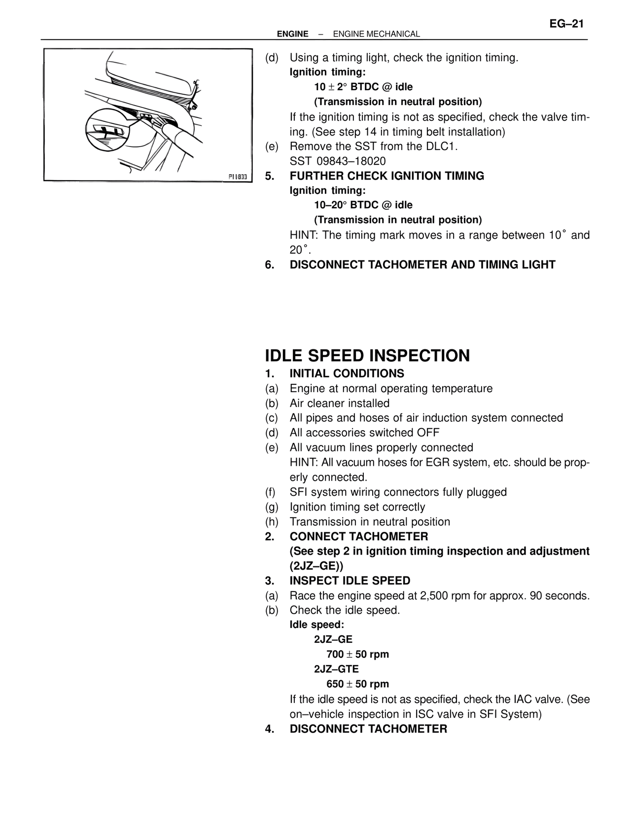 Idle Speed Inspection — MK4 Supra Engine Mechanical, page 21