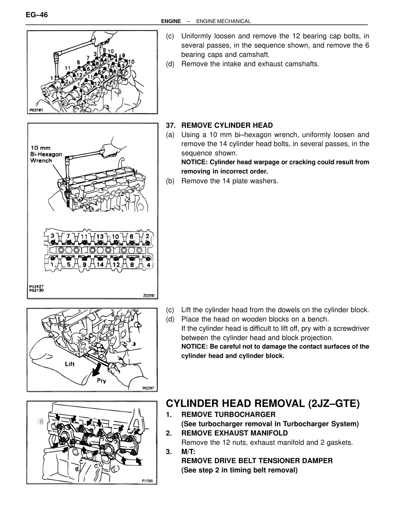 Cylinder Head Removal (2JZ–GTE) — MK4 Supra Engine Mechanical, page 46