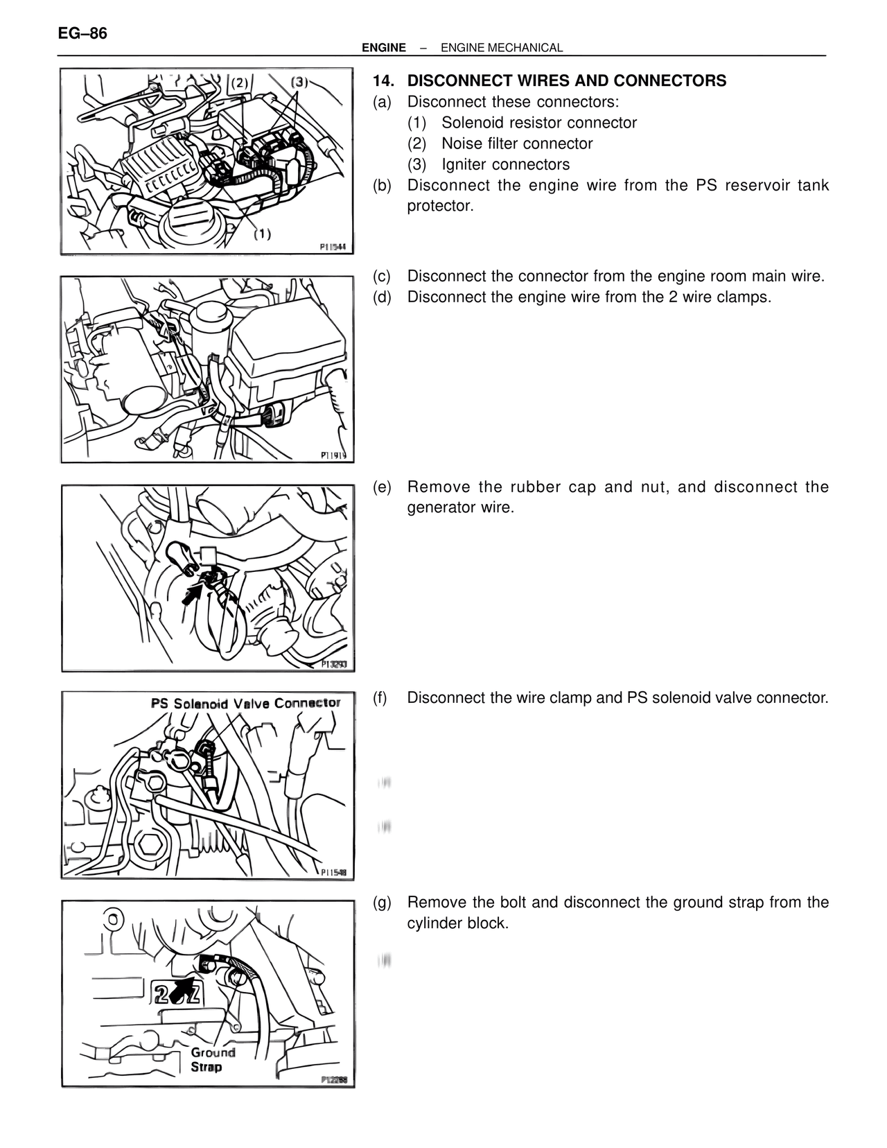 Disconnect Wires and Connectors — MK4 Supra Engine Mechanical, page 86