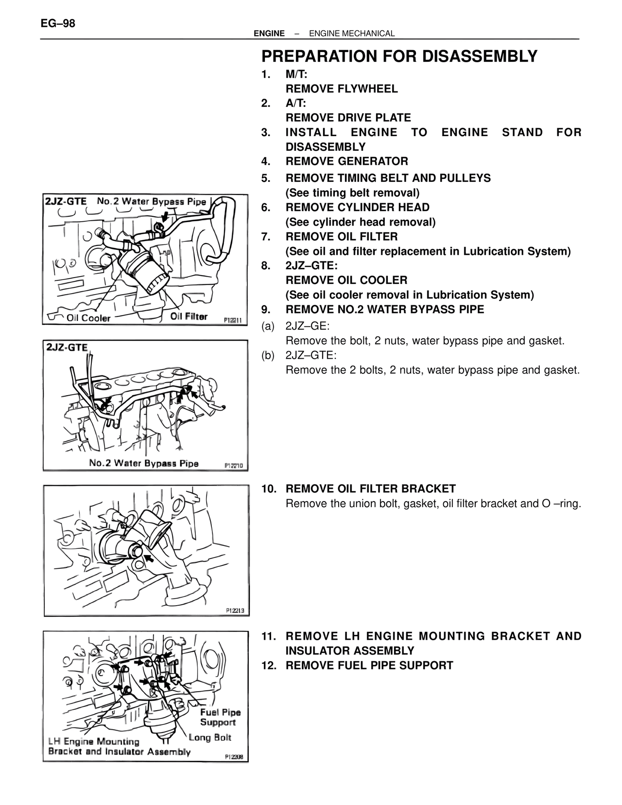 Preparation for Disassembly — MK4 Supra Engine Mechanical, page 98