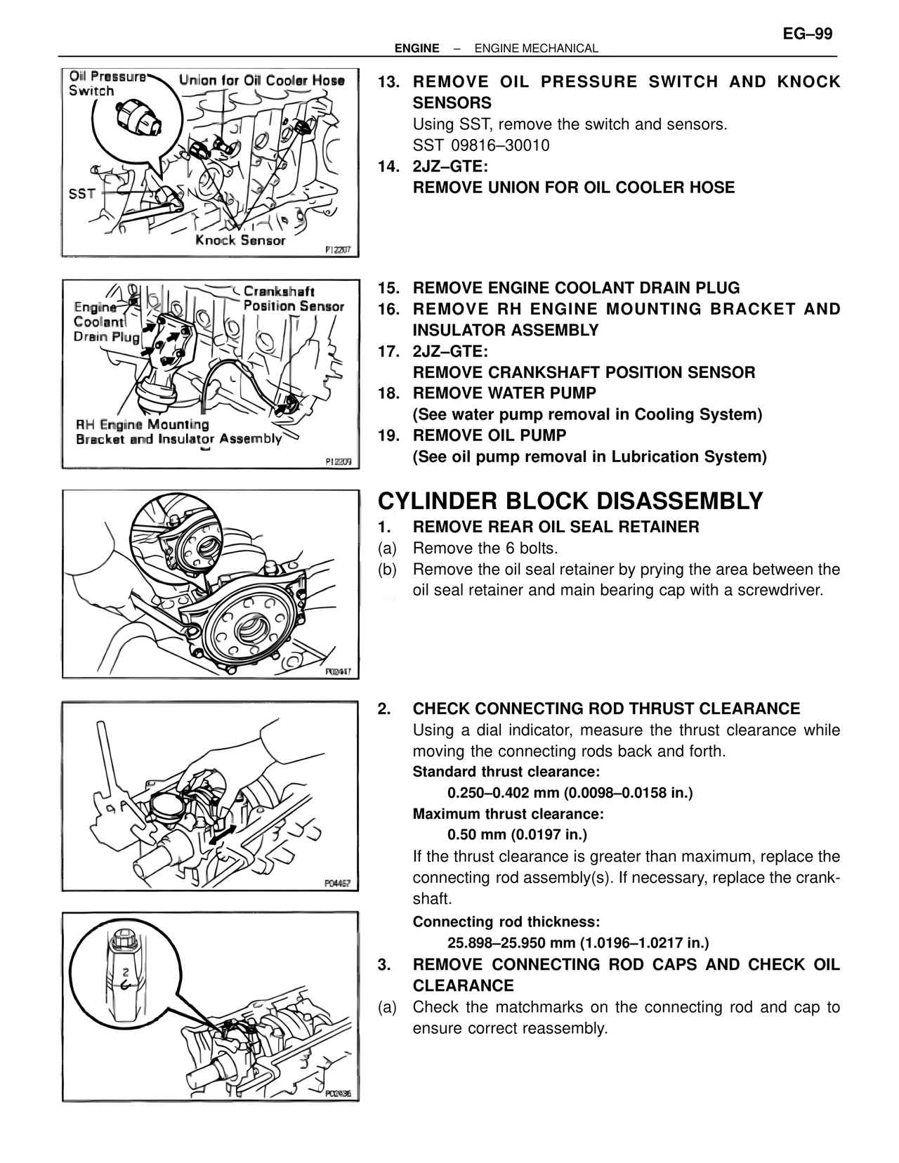Cylinder Block Disassembly — MK4 Supra Engine Mechanical, page 99