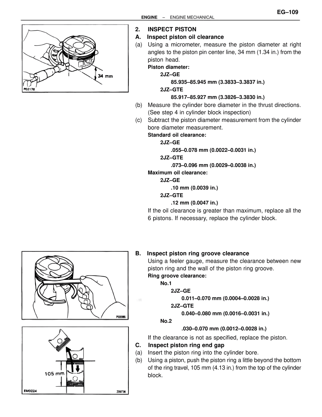 Inspect Piston — MK4 Supra Engine Mechanical, page 109