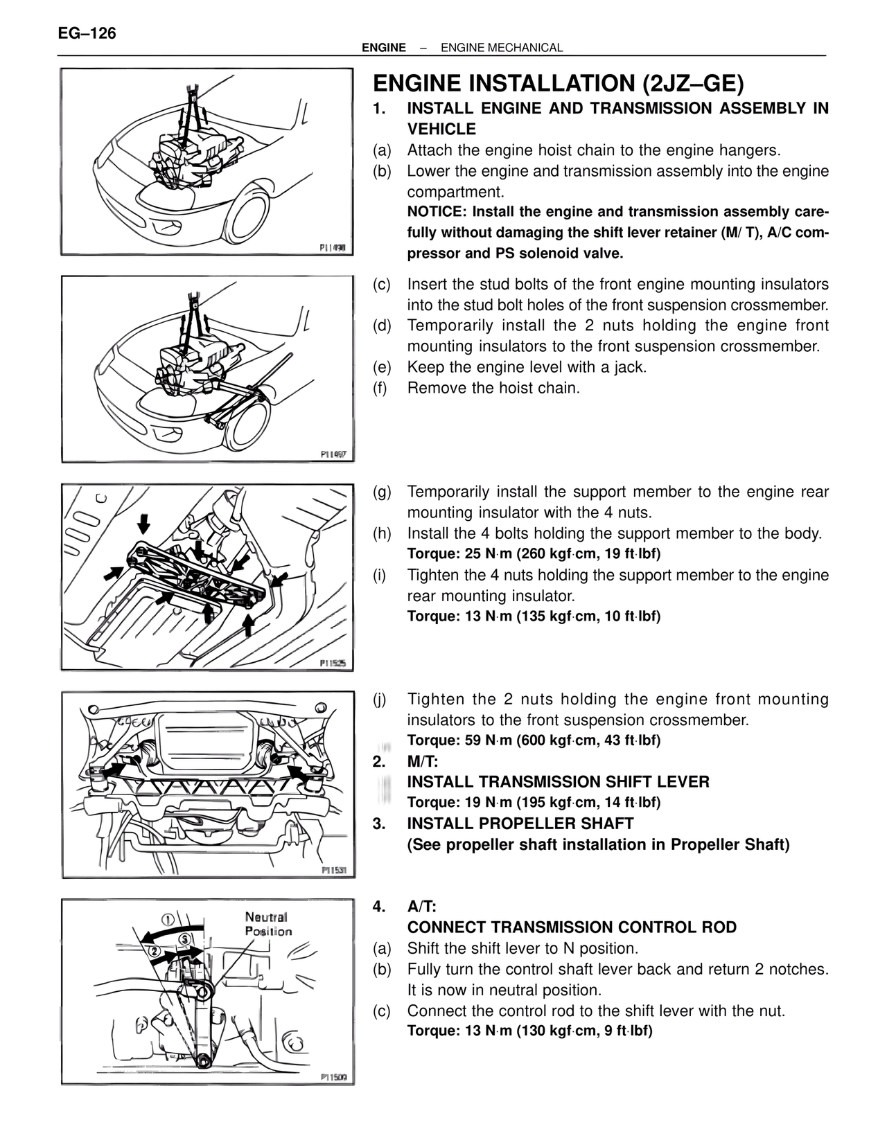 Engine Installation (2JZ–GE) — MK4 Supra Engine Mechanical, page 126