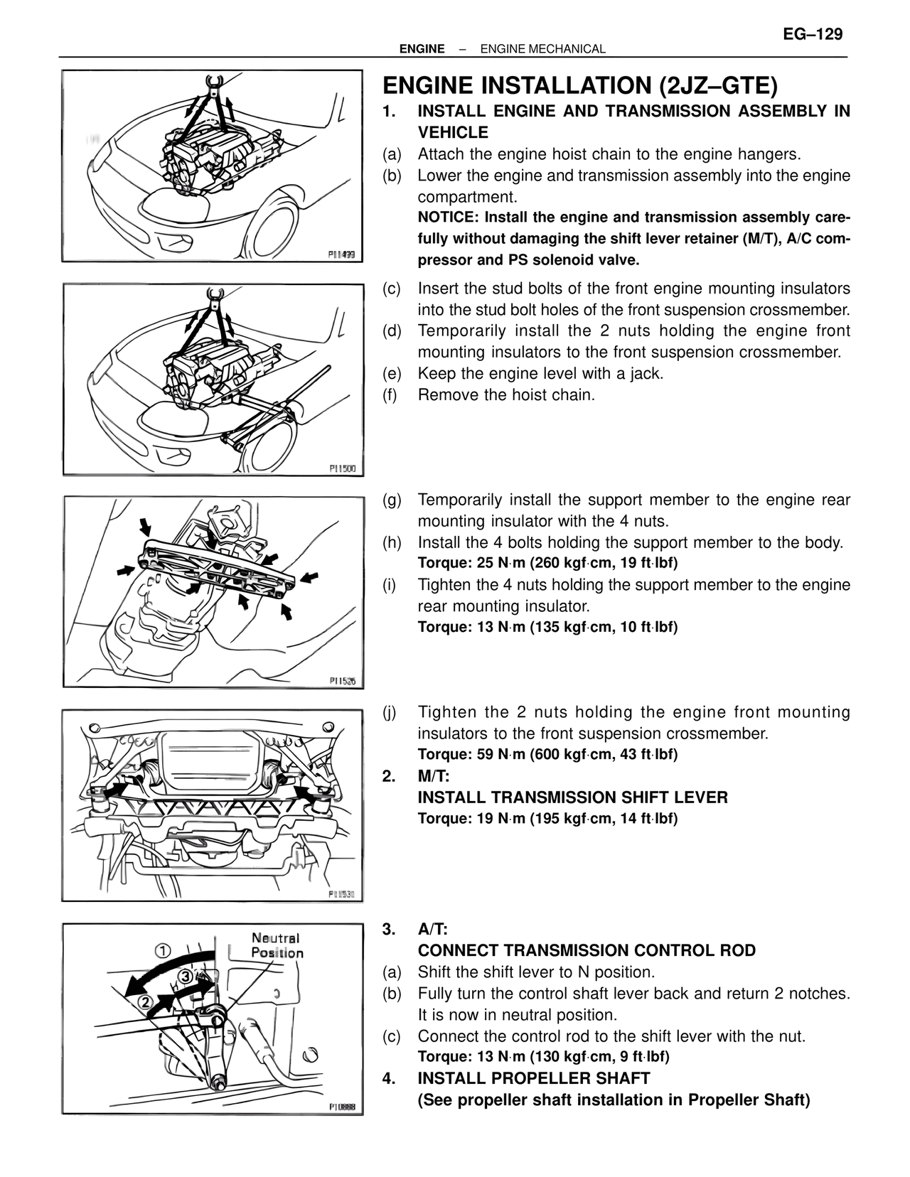 Engine Installation (2JZ–GTE) — MK4 Supra Engine Mechanical, page 129