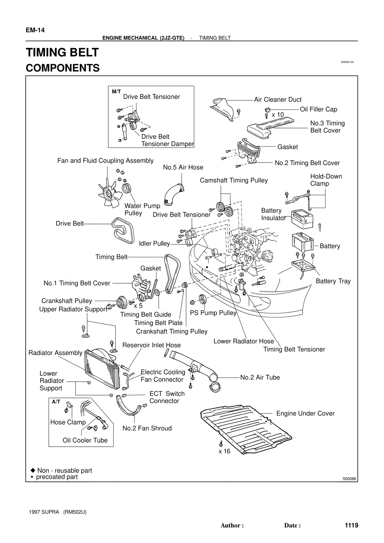 Timing Belt Components — MK4 Supra Engine Mechanical 1997 Supplement, page 1
