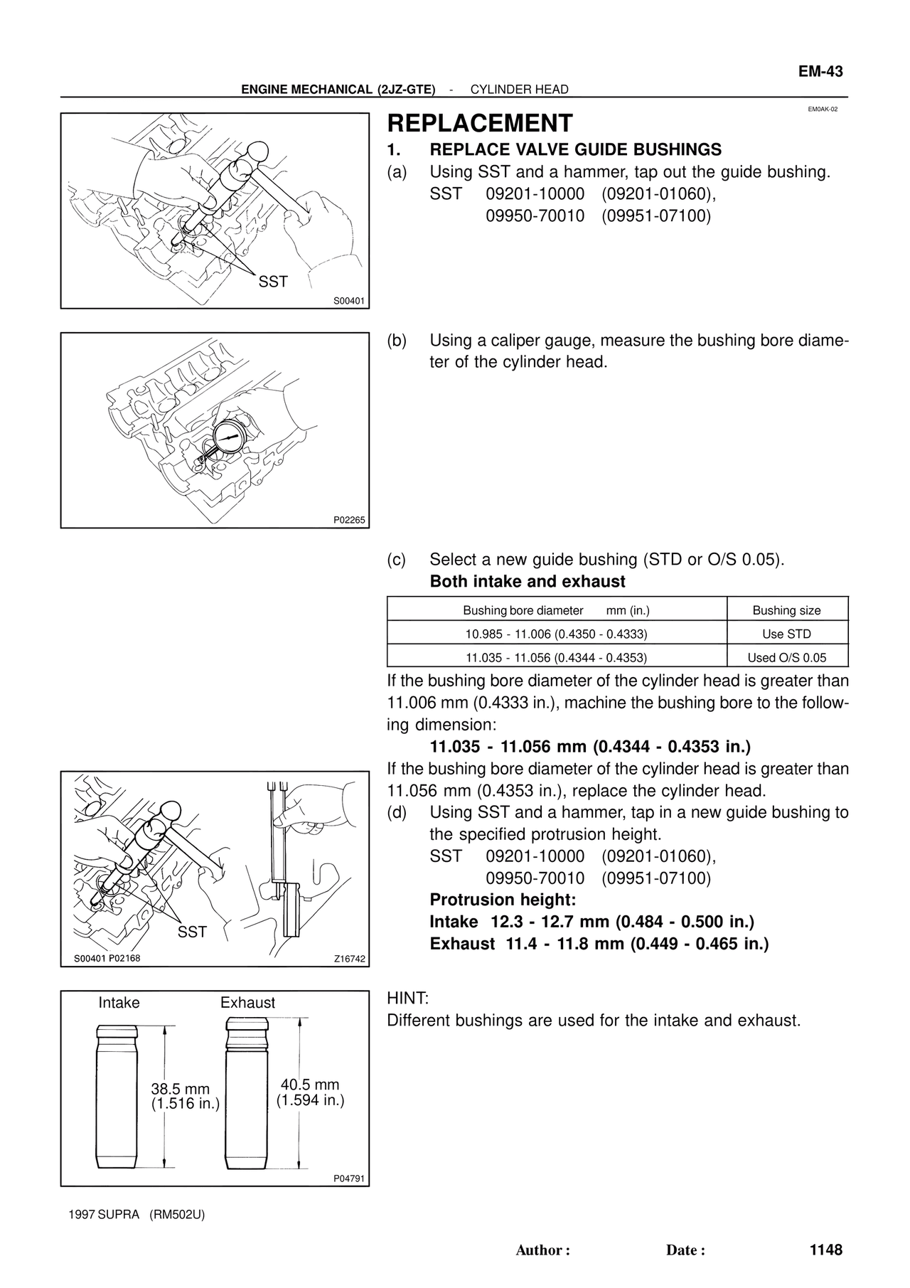 Replacement — MK4 Supra Engine Mechanical 1997 Supplement, page 15