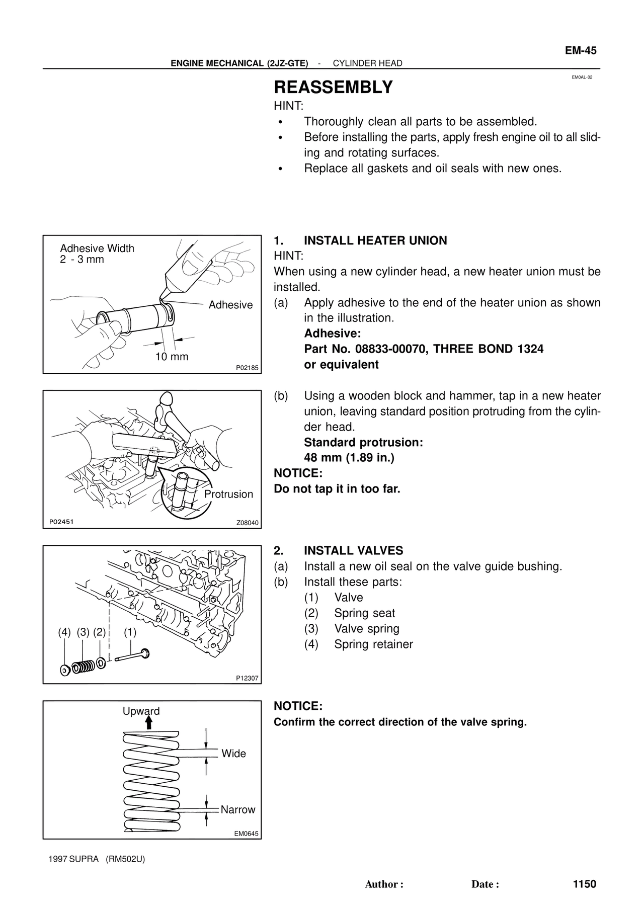Reassembly — MK4 Supra Engine Mechanical 1997 Supplement, page 17