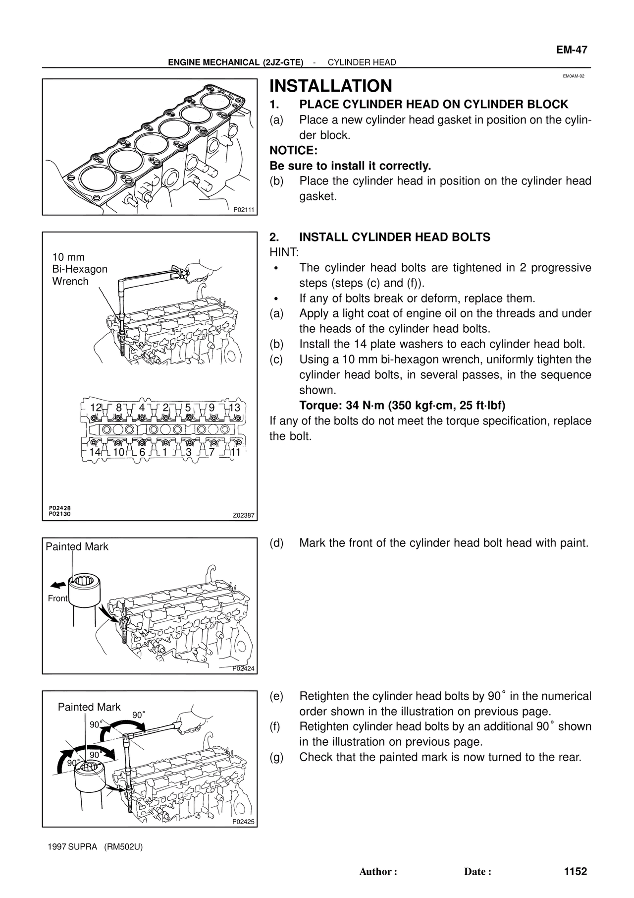 Installation — MK4 Supra Engine Mechanical 1997 Supplement, page 19