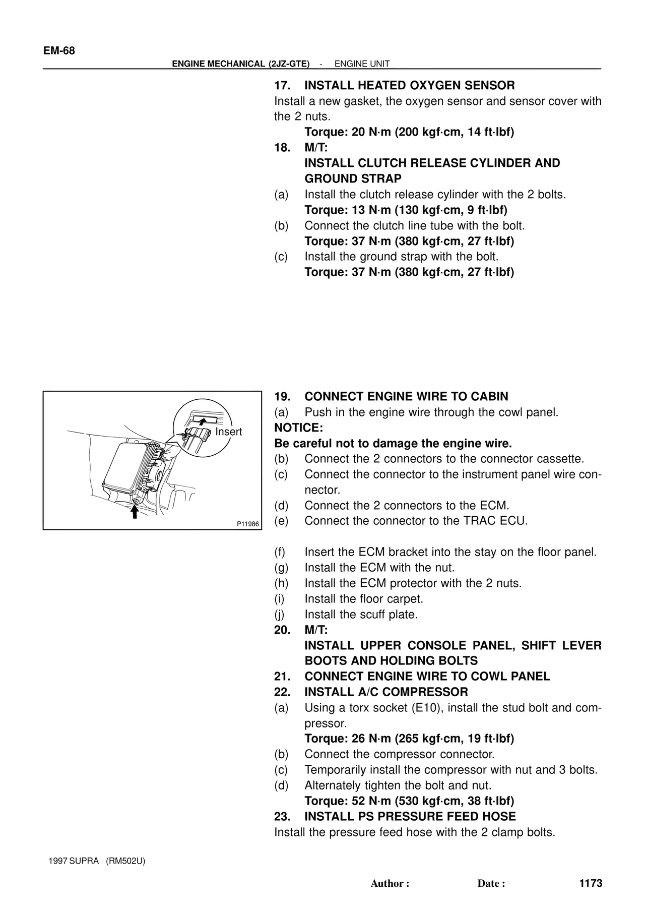 Engine Mechanical 1997 Supplement — MK4 Supra Engine Mechanical 1997 Supplement, page 40