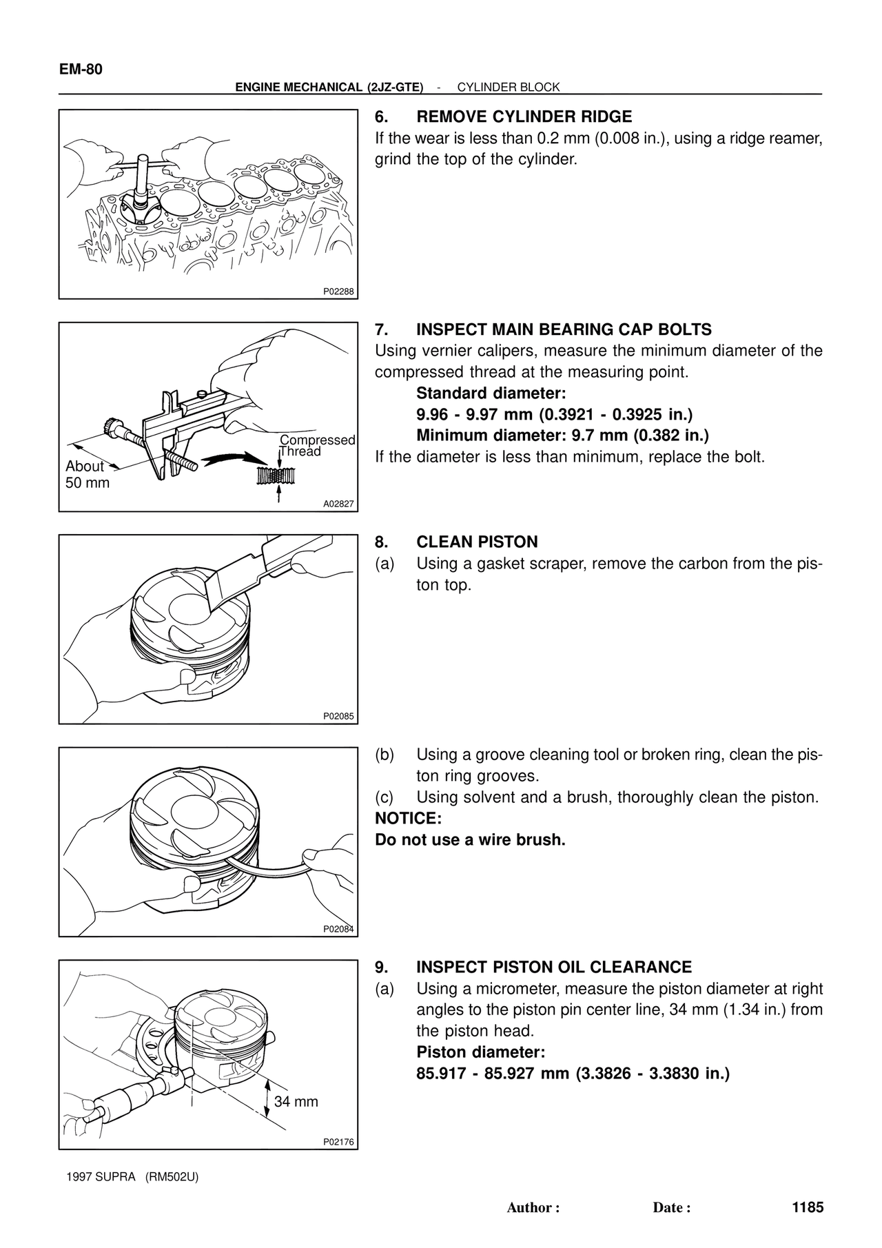 Cylinder Block — MK4 Supra Engine Mechanical 1997 Supplement, page 52