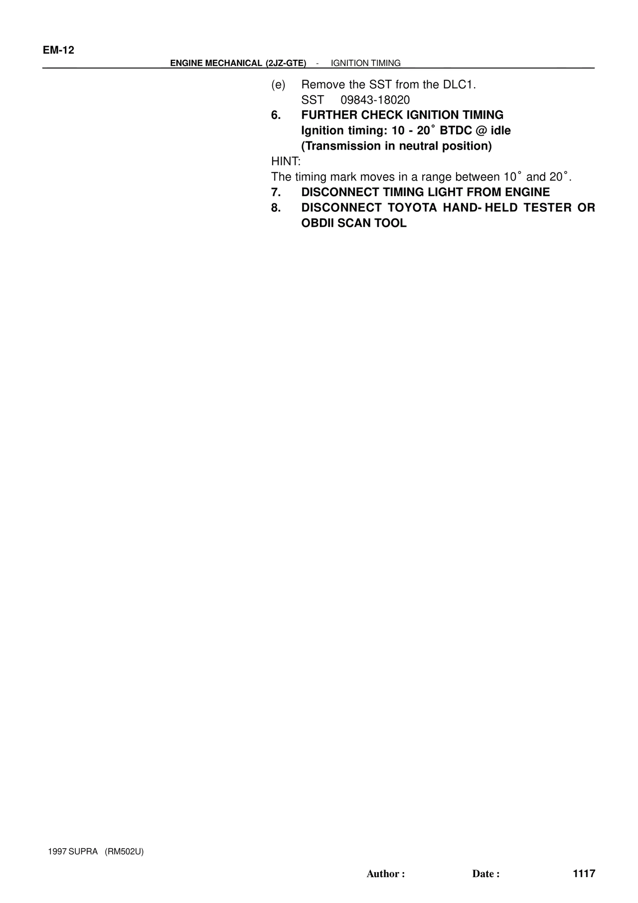 Engine Mechanical 1997 Supplement — MK4 Supra Engine Mechanical 1997 Supplement, page 74