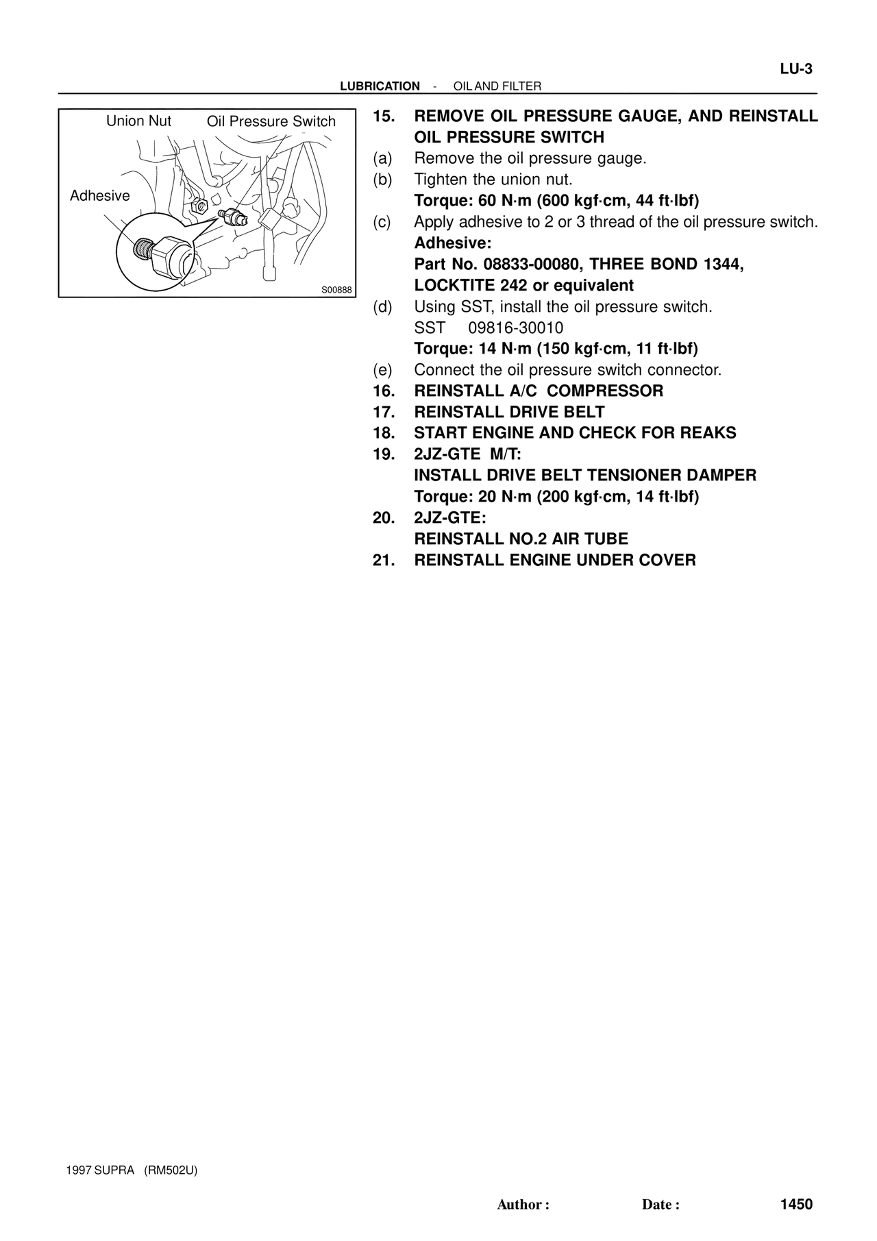 Engine Mechanical 1997 Supplement — MK4 Supra Engine Mechanical 1997 Supplement, page 90
