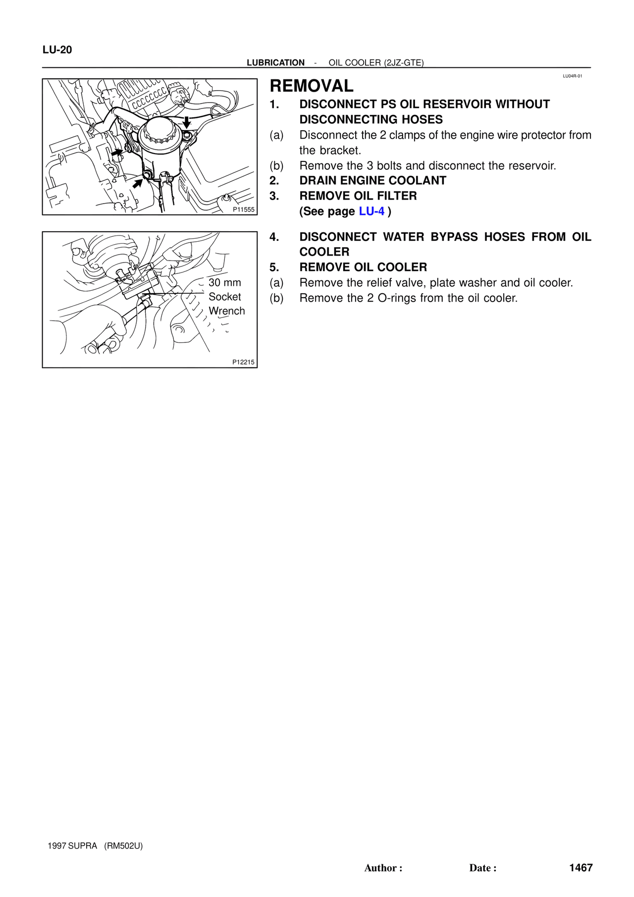 Removal — MK4 Supra Engine Mechanical 1997 Supplement, page 106