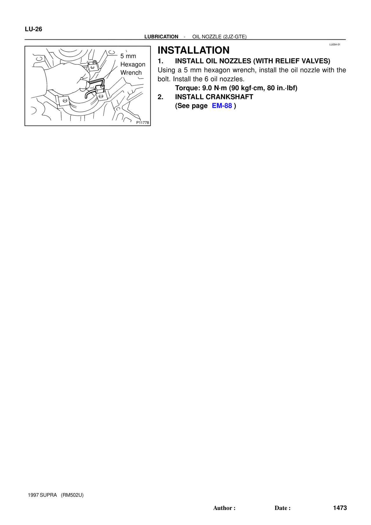 Installation — MK4 Supra Engine Mechanical 1997 Supplement, page 112
