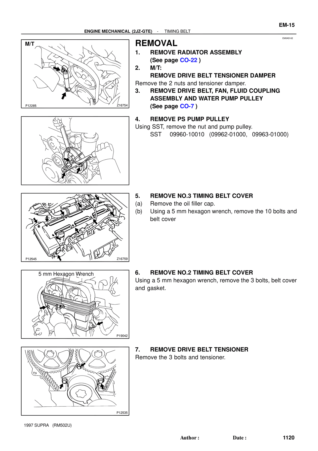 Removal — MK4 Supra Engine Mechanical 1997 Supplement, page 114