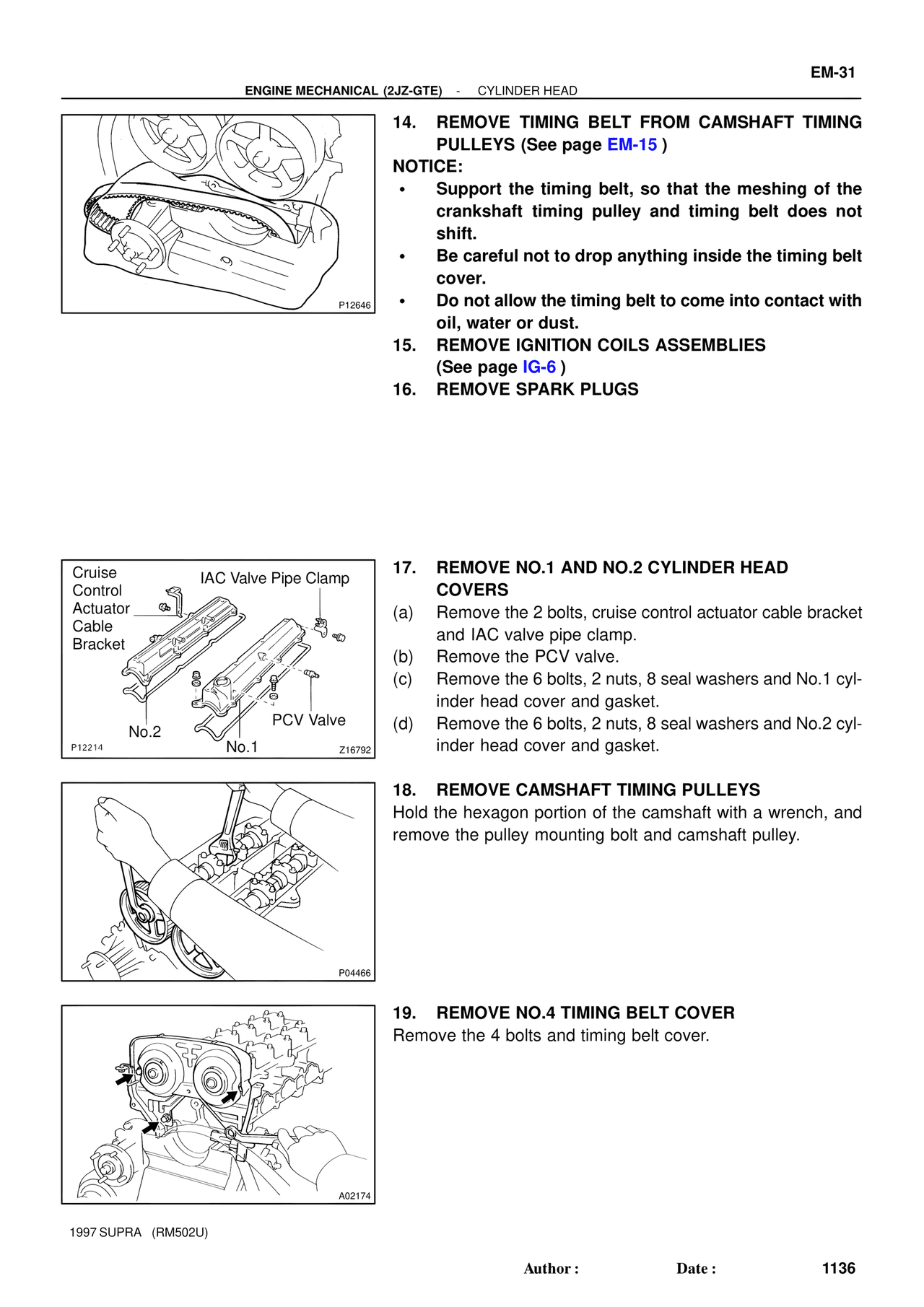 Cylinder Head — MK4 Supra Engine Mechanical 1997 Supplement, page 120