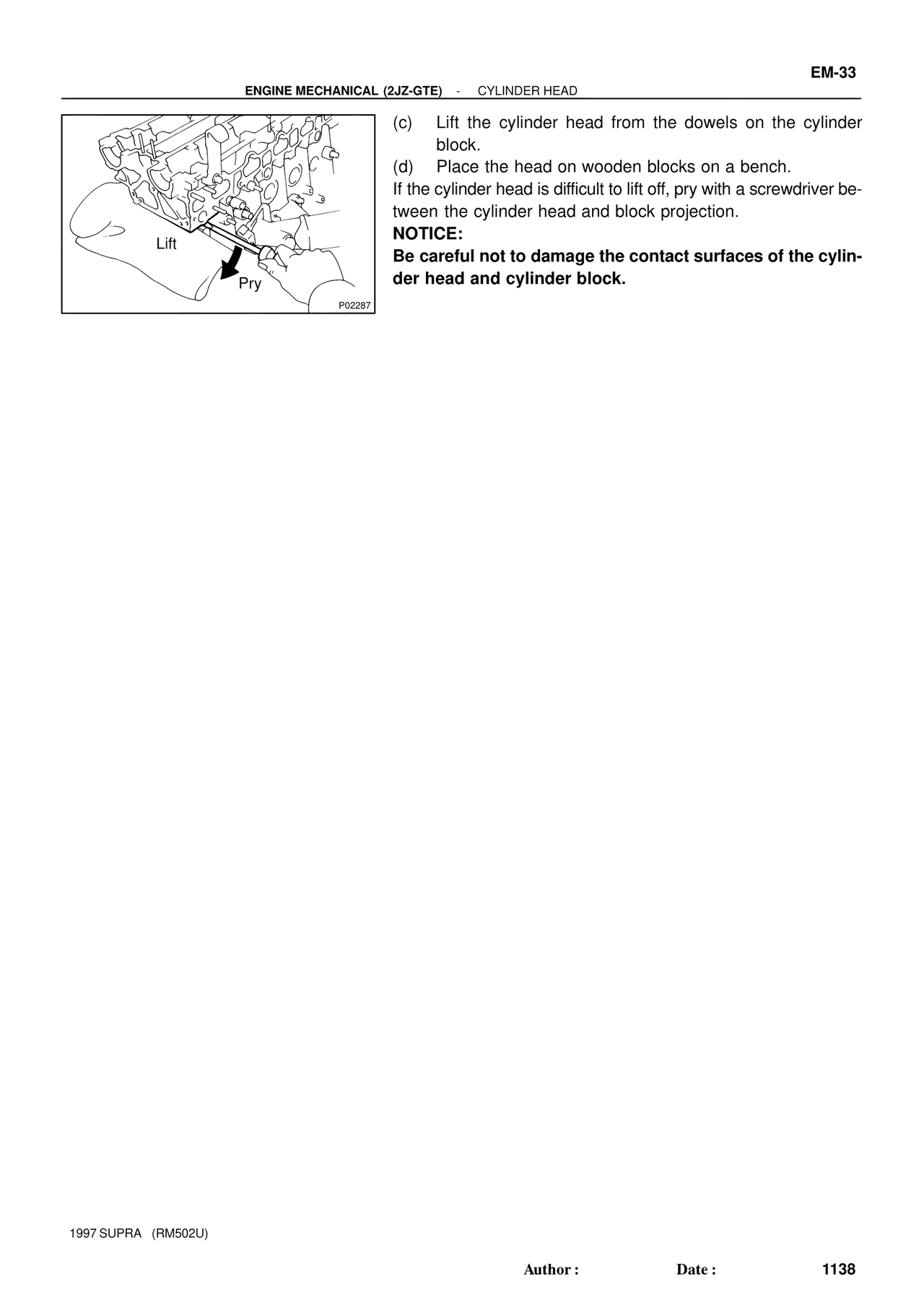 Engine Mechanical 1997 Supplement — MK4 Supra Engine Mechanical 1997 Supplement, page 122