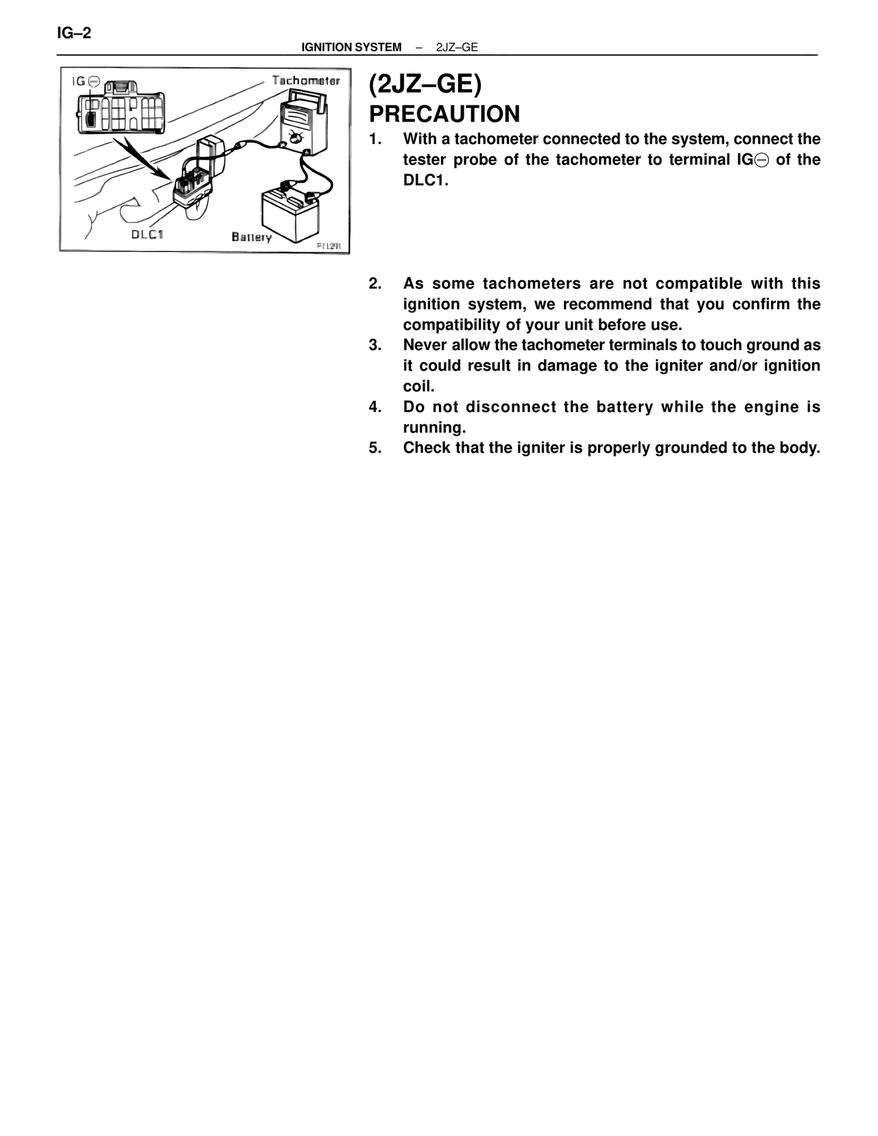(2JZ–GE) Precaution — MK4 Supra Ignition System 2JZ-GE, page 2