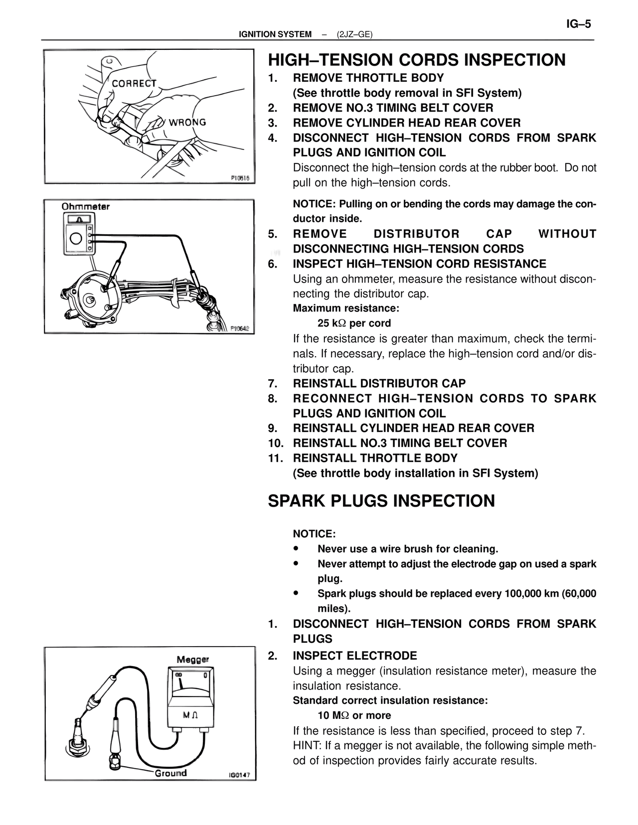 High-Tension Cords Inspection — MK4 Supra Ignition System 2JZ-GE, page 5