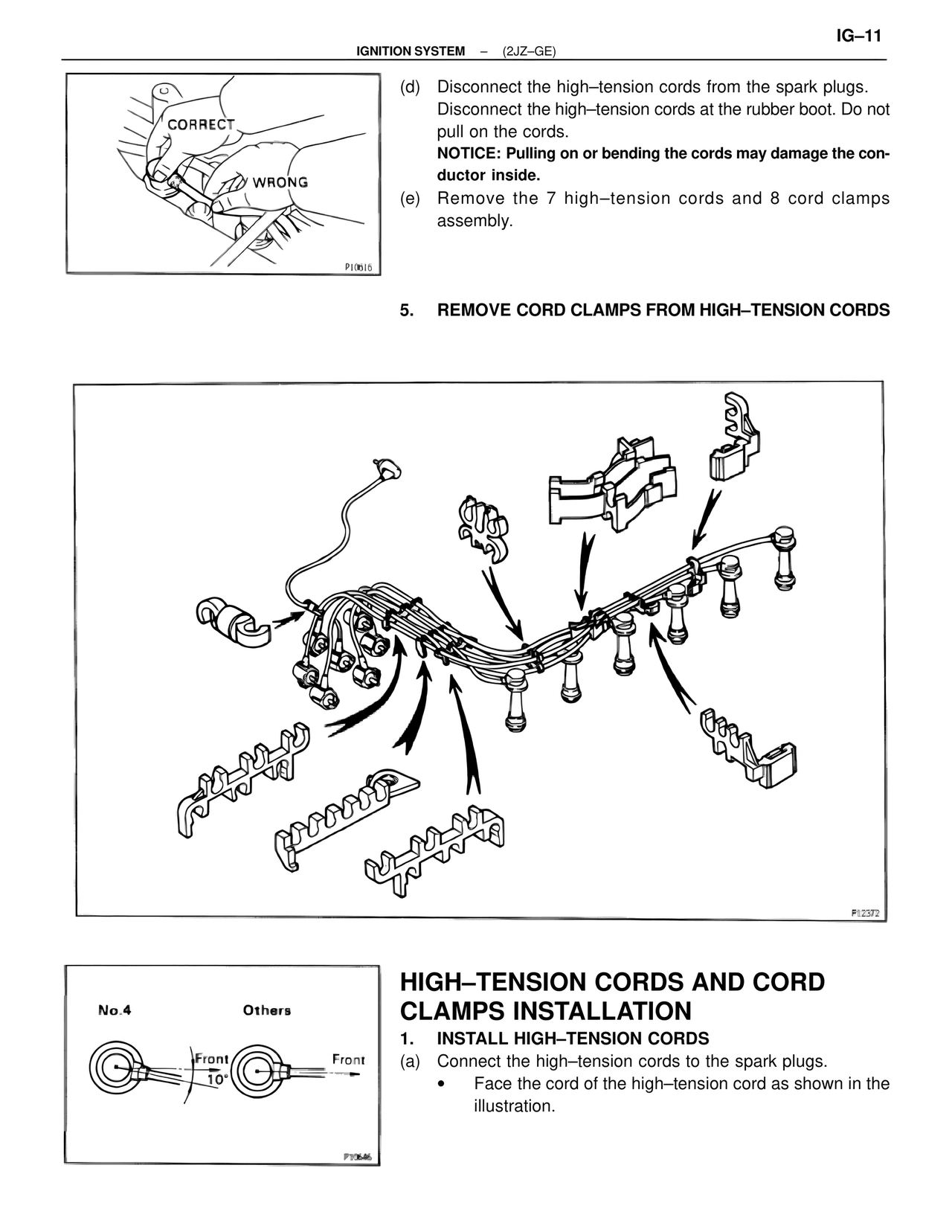 High-Tension Cords and Cord Clamps Installation — MK4 Supra Ignition System 2JZ-GE, page 11
