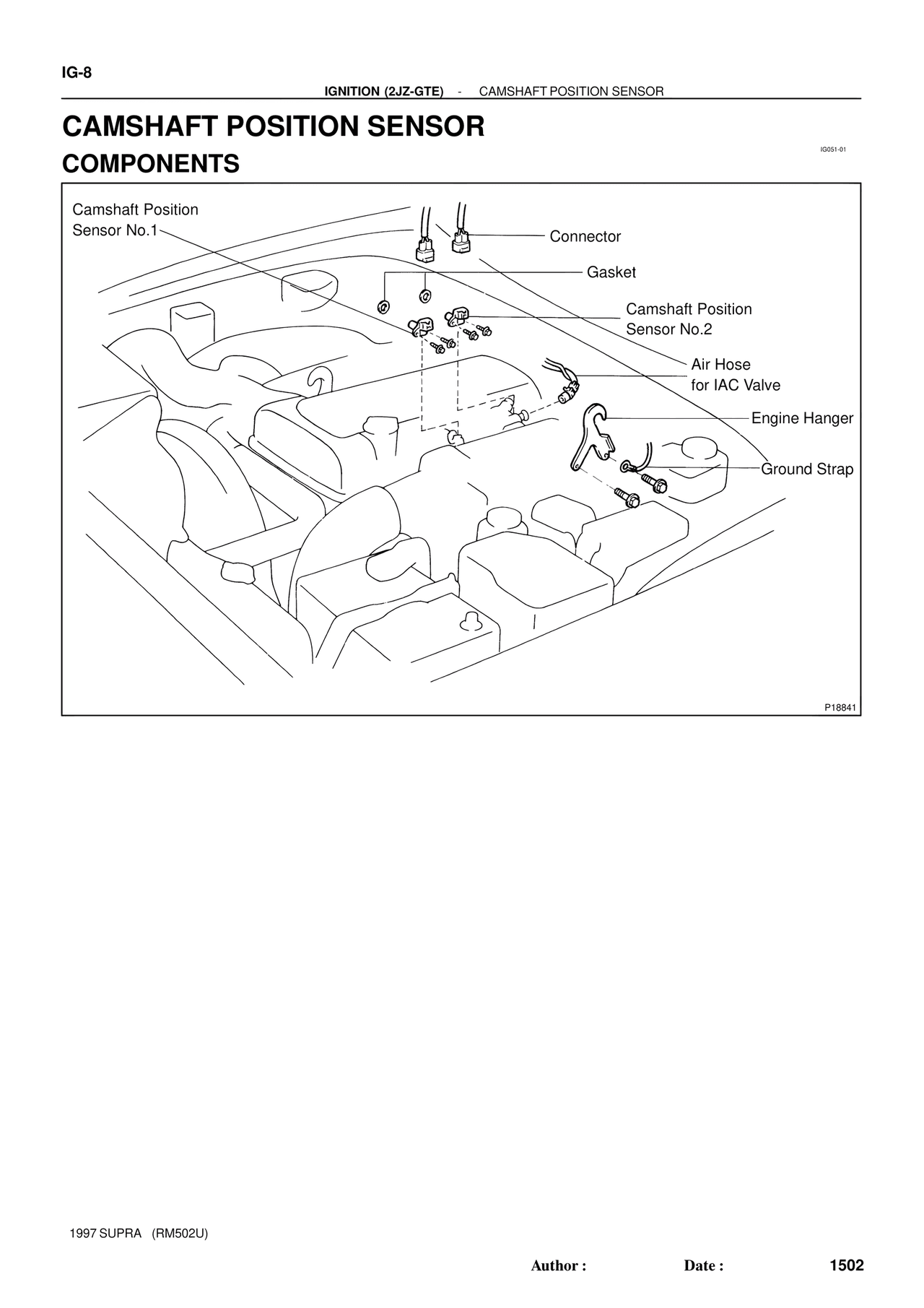 Camshaft Position Sensor Components — MK4 Supra Ignition 1997 Supplement, page 7