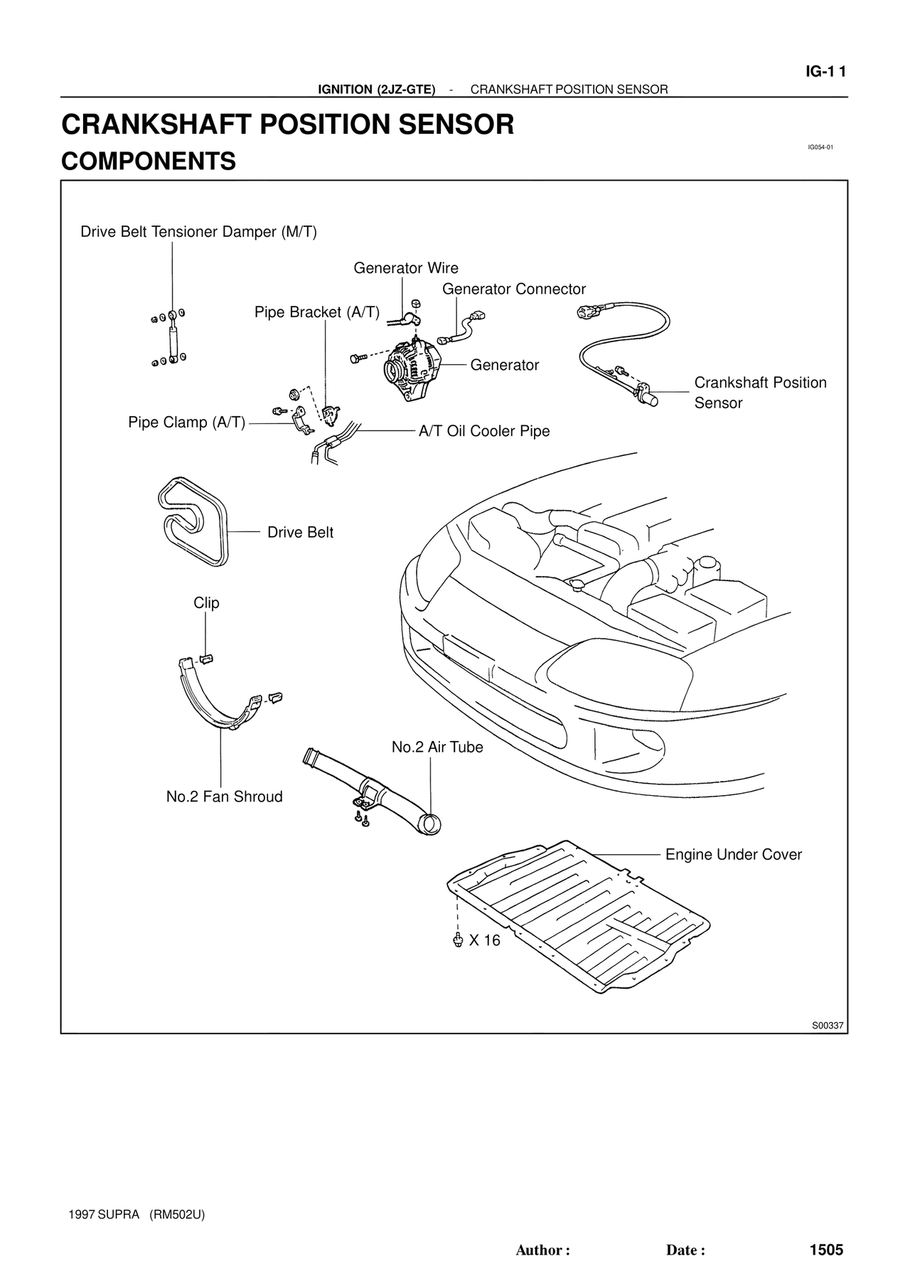 Crankshaft Position Sensor Components — MK4 Supra Ignition 1997 Supplement, page 9
