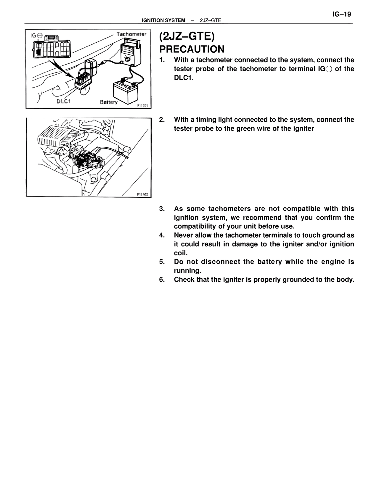 (2JZ–GTE) Precaution — MK4 Supra Ignition System 2JZ-GTE, page 1