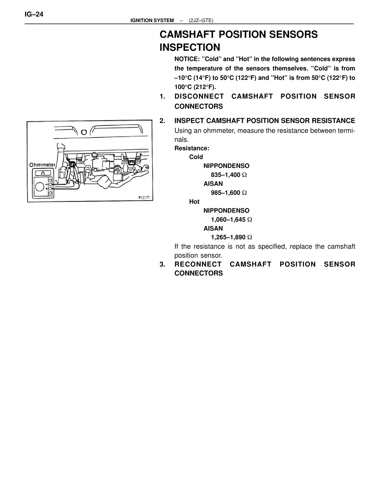 Camshaft Position Sensors Inspection — MK4 Supra Ignition System 2JZ-GTE, page 6
