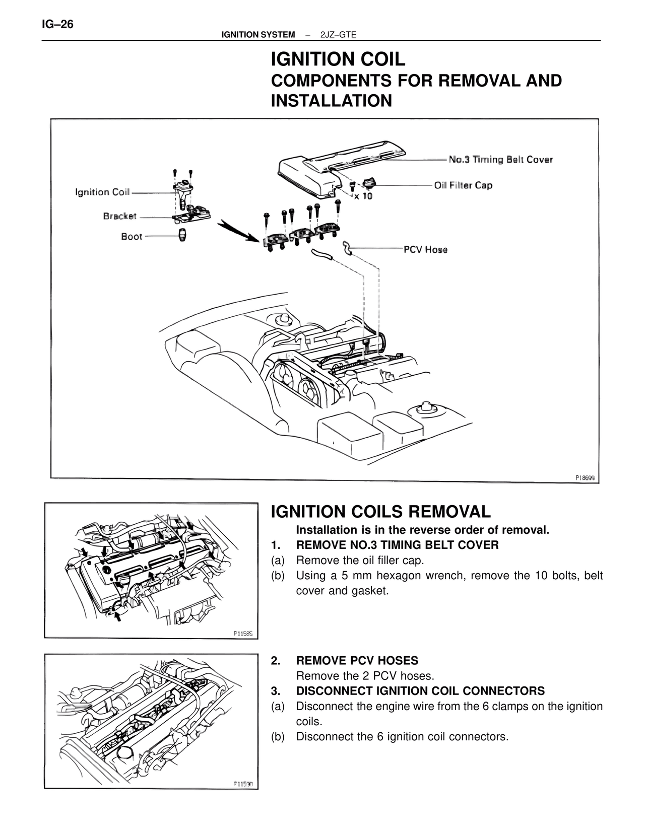 Ignition Coil Components for Removal and Installation — MK4 Supra Ignition System 2JZ-GTE, page 8