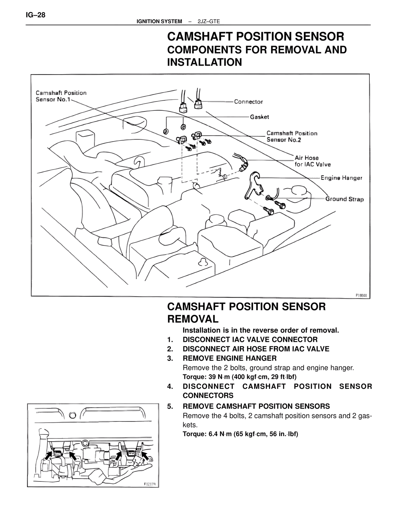Camshaft Position Sensor Components for Removal and Installation — MK4 Supra Ignition System 2JZ-GTE, page 10