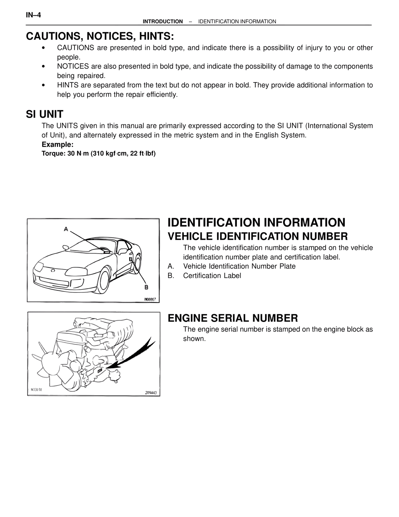 Cautions, Notices, Hints: — MK4 Supra Introduction, page 5