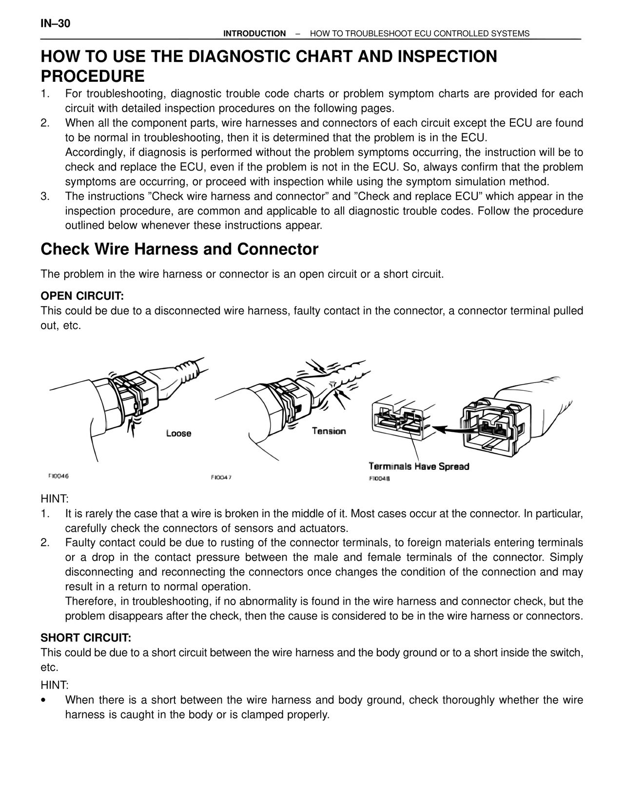 How to Use the Diagnostic Chart and Inspection Procedure — MK4 Supra Introduction, page 31