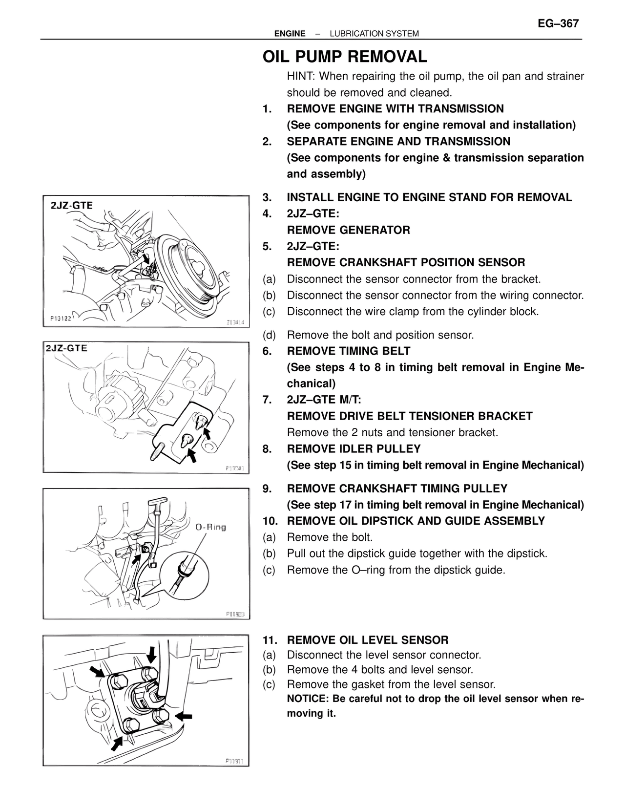 Oil Pump Removal — MK4 Supra Lubrication System, page 9