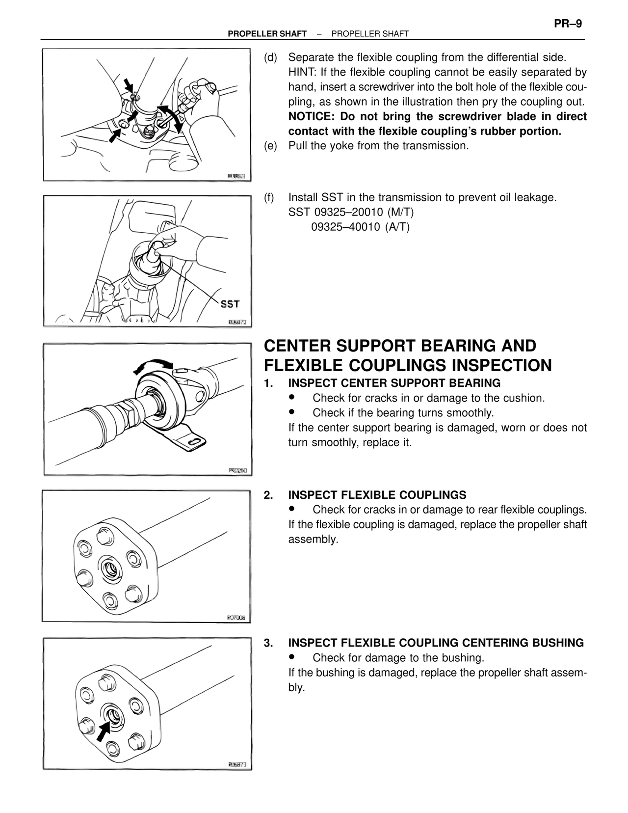 Center Support Bearing and Flexible Couplings Inspection — MK4 Supra Propeller Shaft, page 10