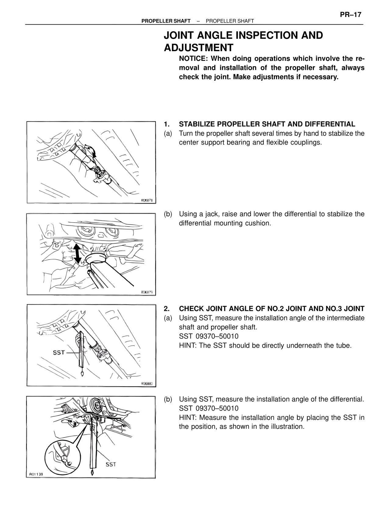 Joint Angle Inspection and Adjustment — MK4 Supra Propeller Shaft, page 18