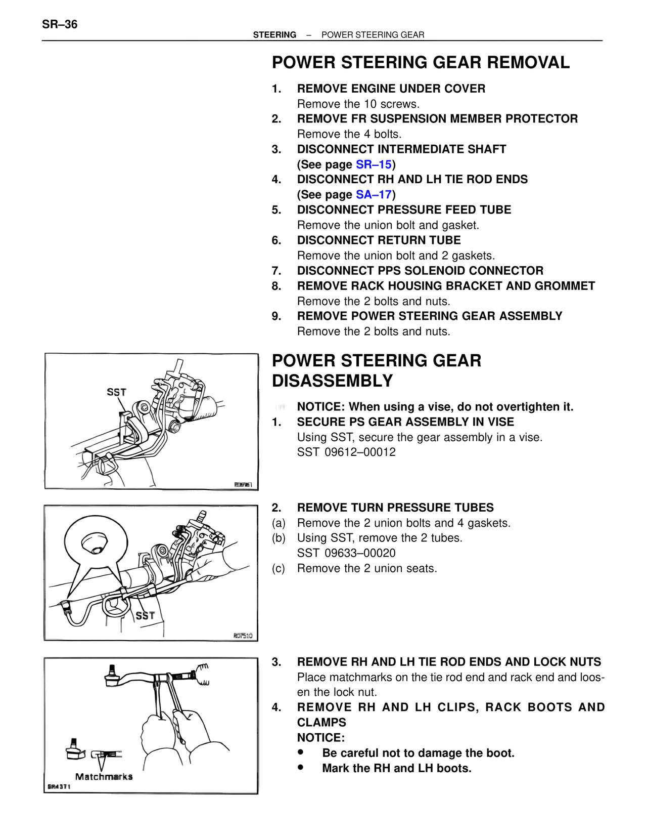Power Steering Gear Removal — MK4 Supra Steering, page 36