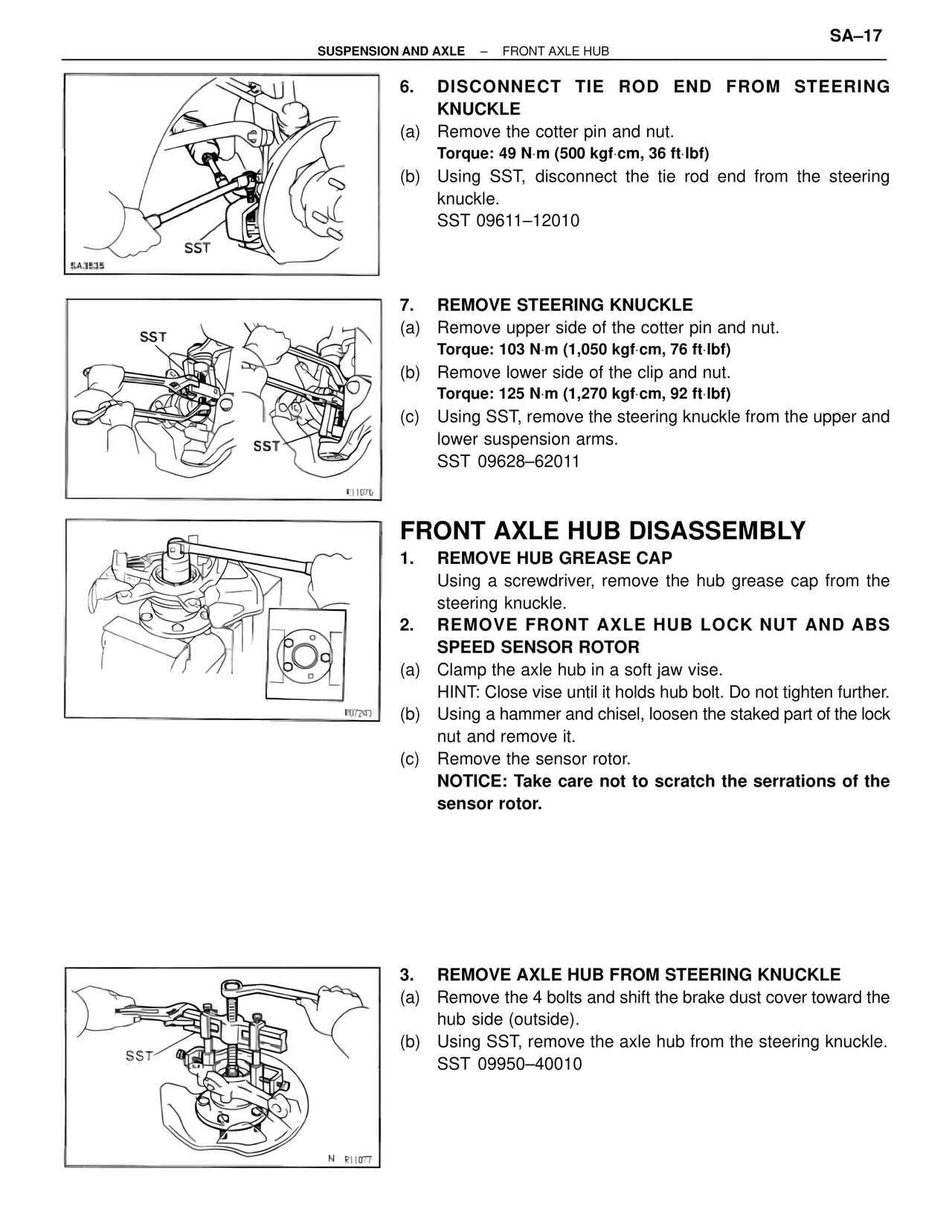 Front Axle Hub Disassembly — MK4 Supra Suspension & Axle, page 17
