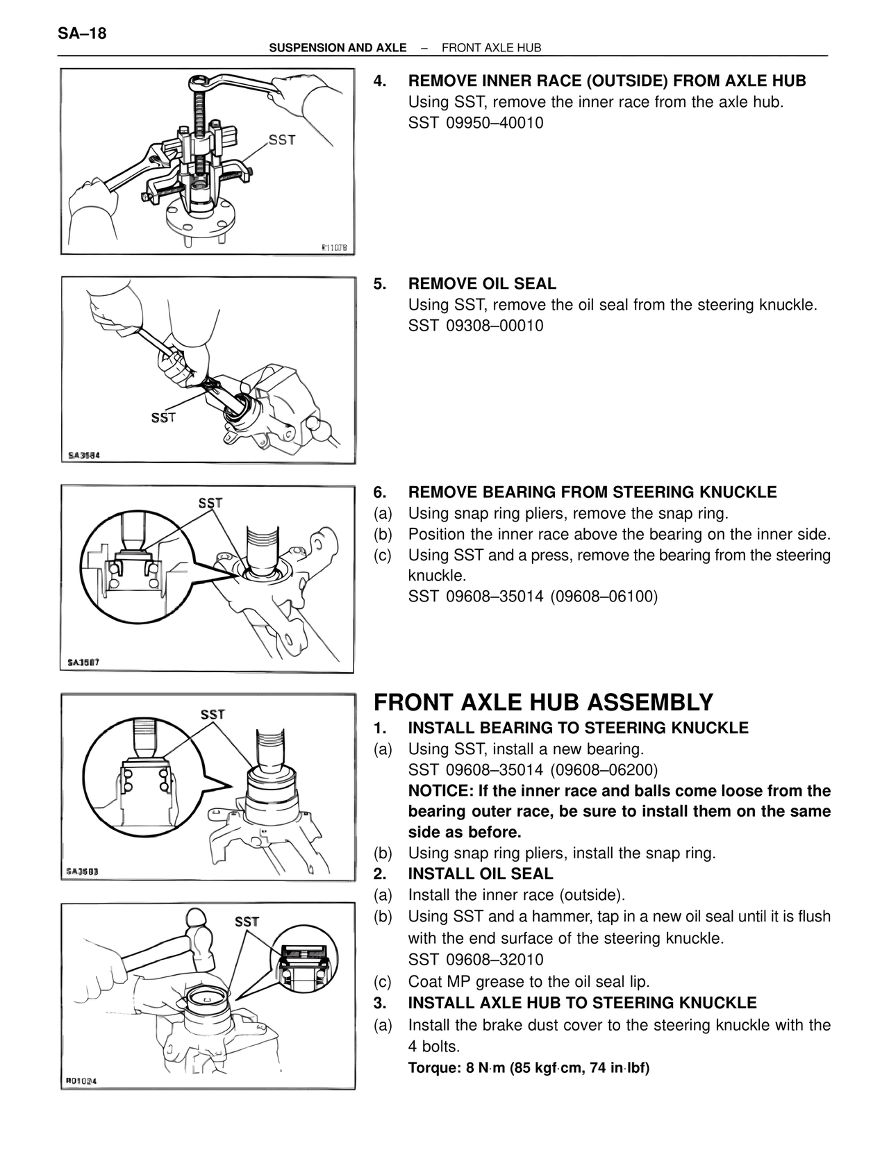 Front Axle Hub Assembly — MK4 Supra Suspension & Axle, page 18