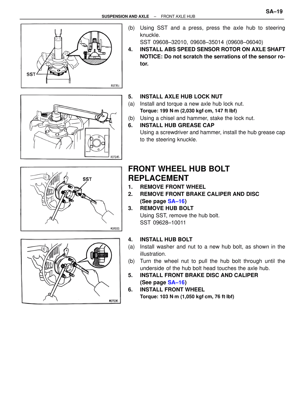 Front Wheel Hub Bolt Replacement — MK4 Supra Suspension & Axle, page 19