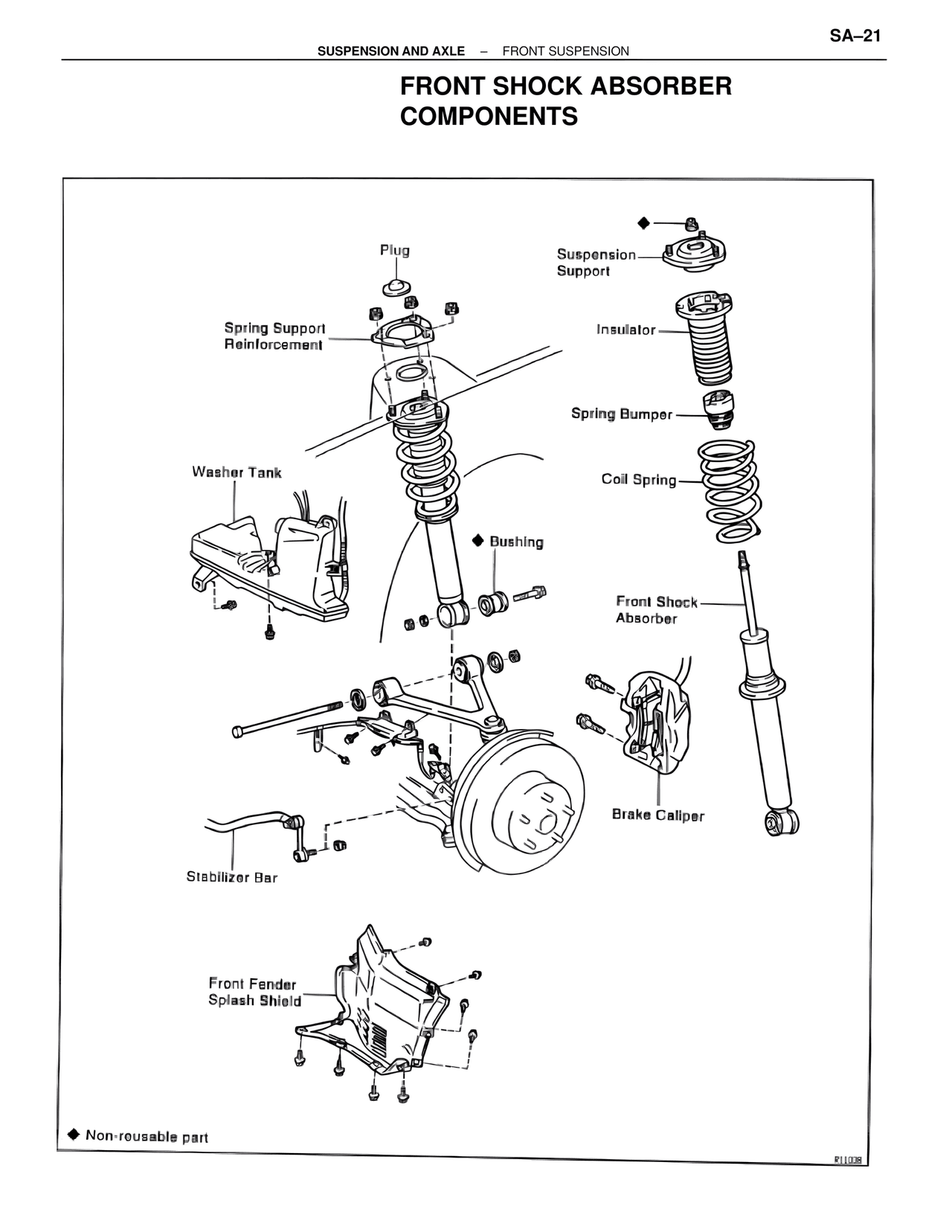 Front Shock Absorber Components — MK4 Supra Suspension & Axle, page 21