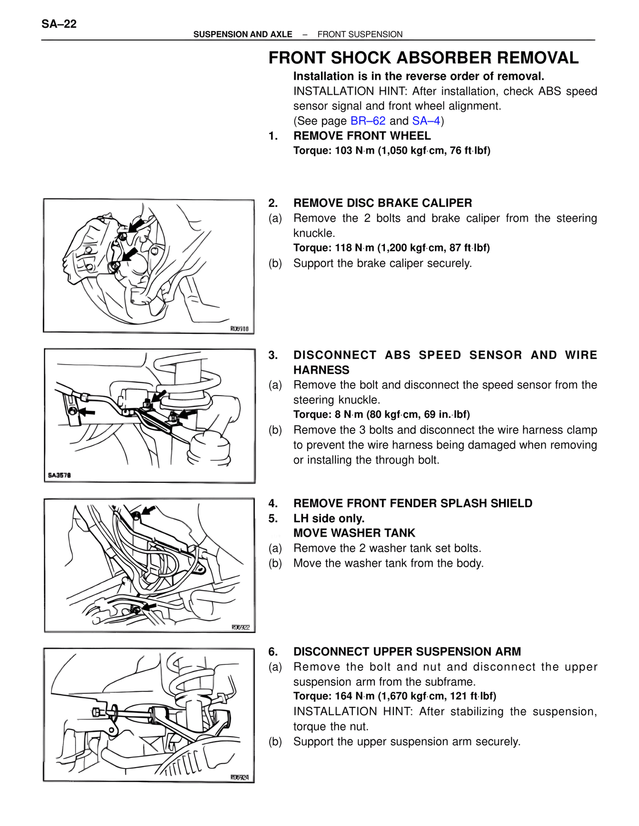 Front Shock Absorber Removal — MK4 Supra Suspension & Axle, page 22
