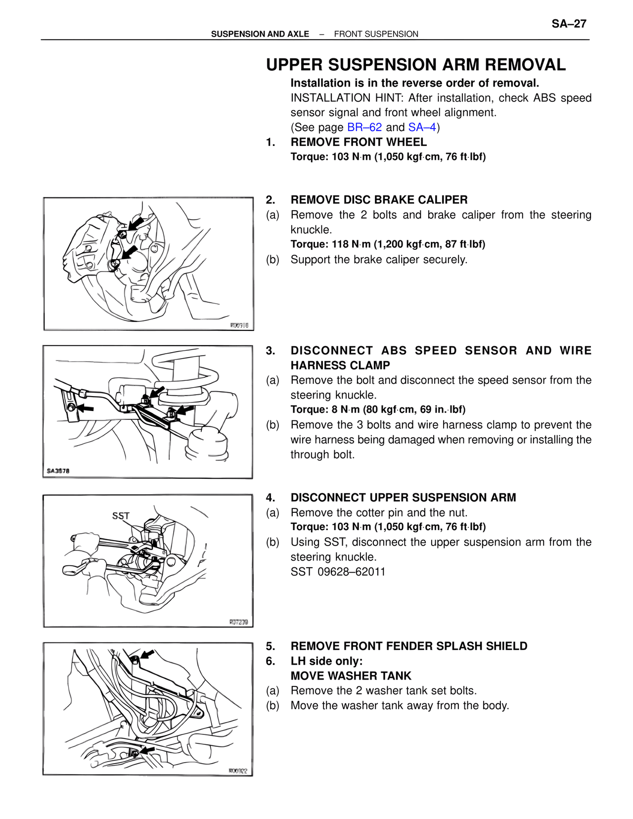 Upper Suspension Arm Removal — MK4 Supra Suspension & Axle, page 27